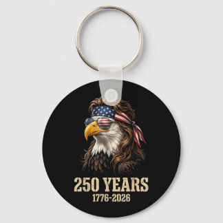 Bald Eagle Mullet 250 Years 1776 2026 4th Of July Keychain