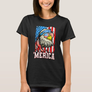 Bald Eagle Mullet Merica American Flag  4th Of Jul T-Shirt