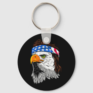 Bald Eagle Mullet - Patriotic Eagle - Stars Es Usa Keychain