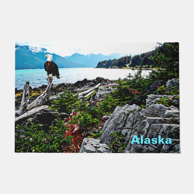 Bald Eagle On Alaska Coast Doormat (Front)