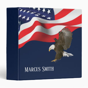 Bald Eagle on American Flag Binder