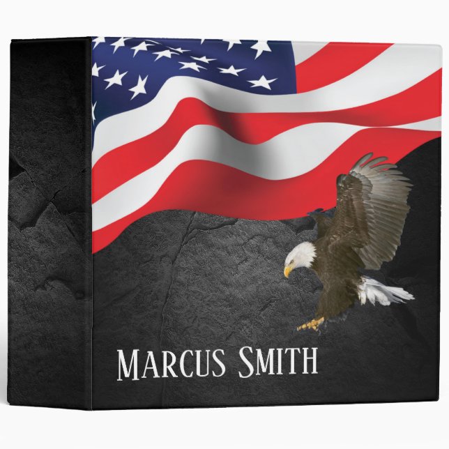 Bald Eagle on American Flag  Binder (Front/Spine)