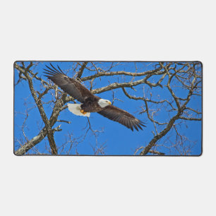 Bald Eagle On Blue Desk Mat