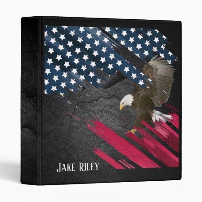 Bald Eagle on Flag American Binder (Front/Spine)