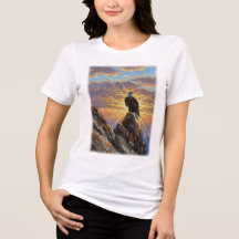 Bald Eagle on Mountain Peak at Sunrise – Patriotic