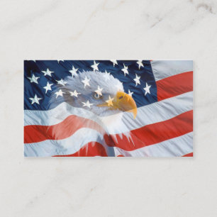 Bald Eagle On The American Flag Business Card