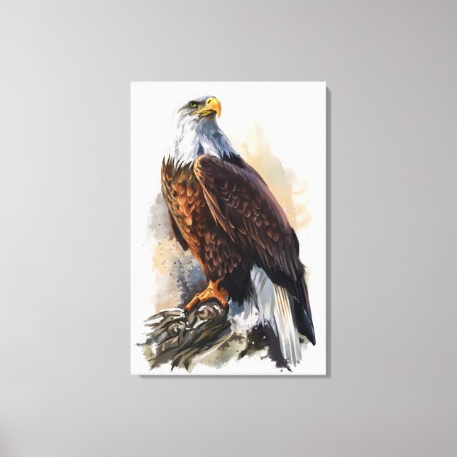 Bald Eagle Painting Canvas Print (Front)