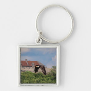 Bald Eagle passing Fort Ticonderoga Keychain