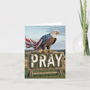 Bald Eagle Perched On a Rustic Sign Card