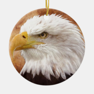 Bald Eagle Portrait Ceramic Ornament