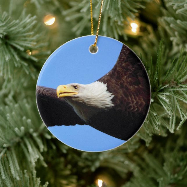 Bald Eagle Portrait Ceramic Ornament (Tree)