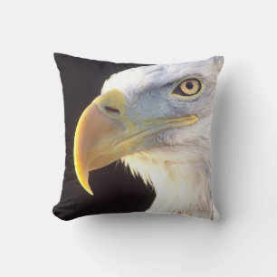 Bald Eagle Portrait, Haliaeetus leucocephalus, Throw Pillow