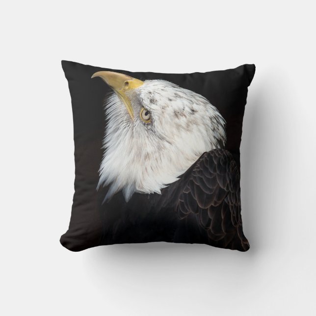 Bald Eagle Portrait Throw Pillow (Front)