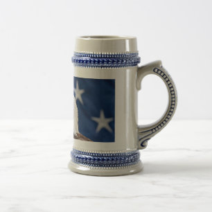 Bald Eagle Portrait with stars Beer Stein