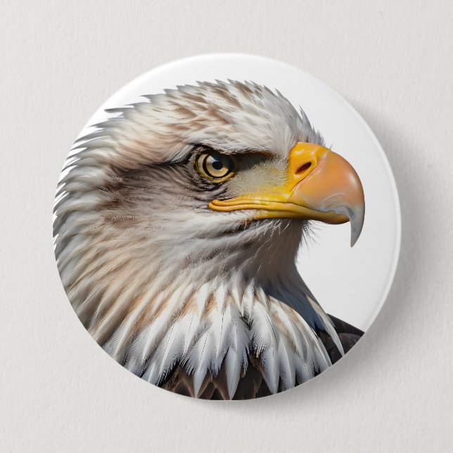 Bald Eagle Profile 3 Inch Round Button (Front)