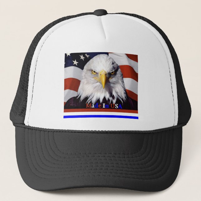 Bald Eagle Red White Blue Colours Large-A Trucker Hat (Front)