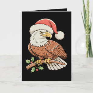 Bald Eagle Santa Hat Christmas Xmas Holiday Season Card