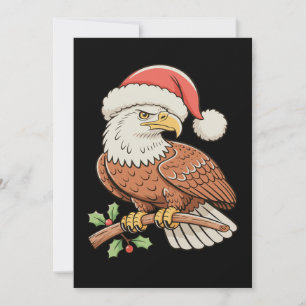 Bald Eagle Santa Hat Christmas Xmas Holiday Season Card