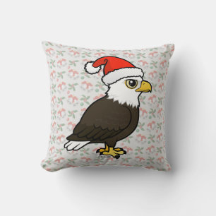 Bald Eagle Santa Throw Pillow