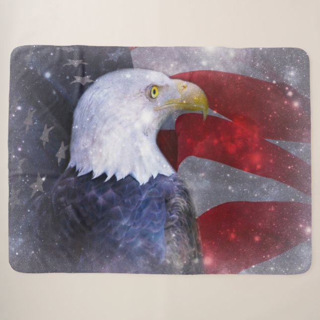 Bald Eagle Sherpa Blanket (Front (Horizontal))