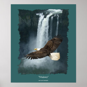 Bald Eagle & Snoqualmie Waterfall Nature-theme Poster