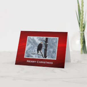 Bald Eagle Snow Tree Photo Christmas Holiday Card