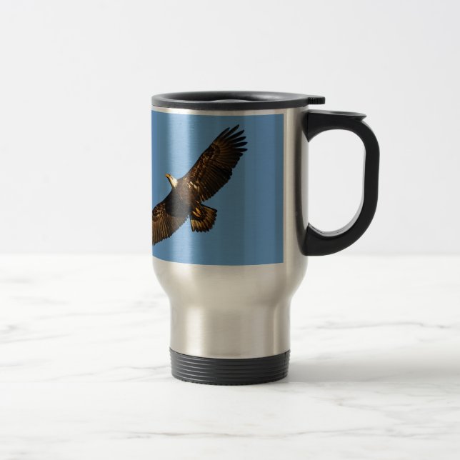 Bald Eagle Soaring 2 Travel Mug (Right)