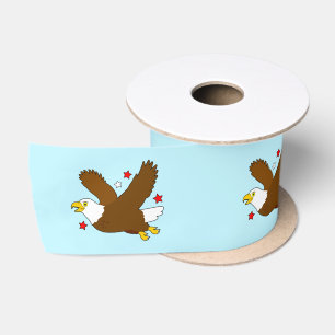 Bald Eagle Soaring Among the Stars 3" Satin Ribbon