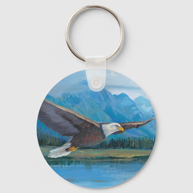 Bald Eagle Soaring Keychain (Front)