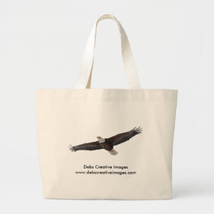 Bald Eagle Soaring Large Tote Bag