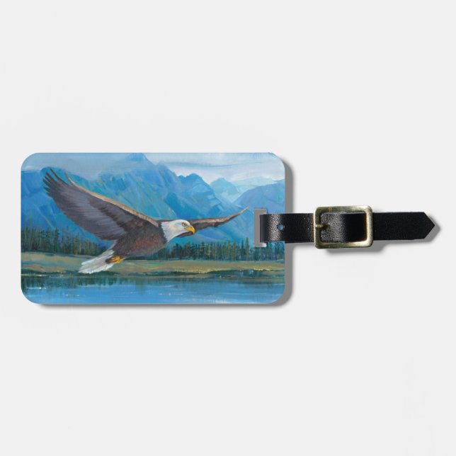Bald Eagle Soaring Luggage Tag (Front Horizontal)