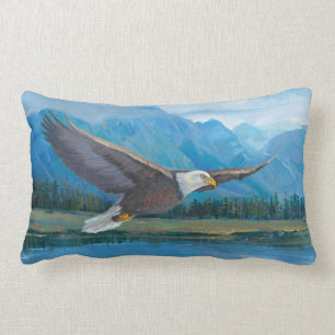 Bald Eagle Soaring Lumbar Pillow
