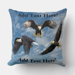 Bald Eagle Soaring Throw Pillow