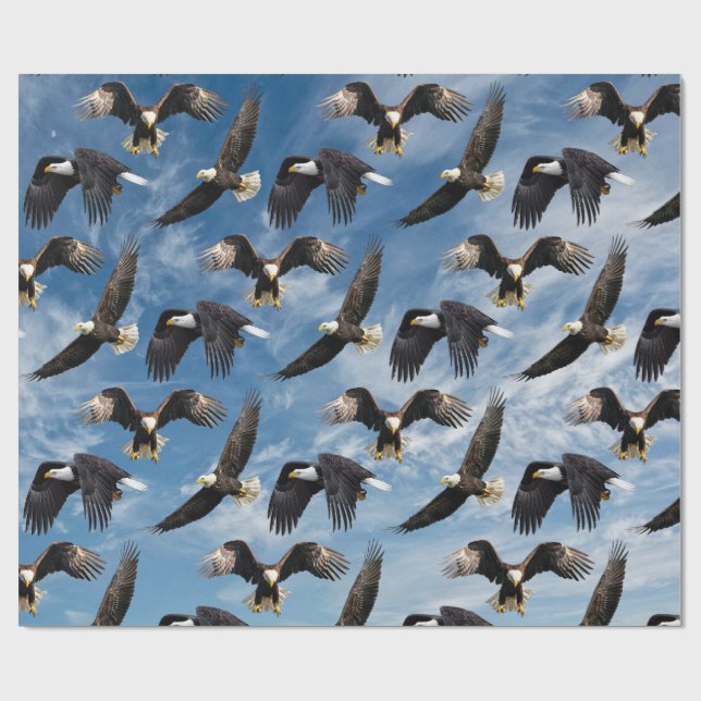 Bald Eagle Soaring Wrapping Paper (Flat)