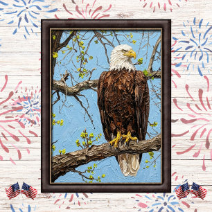 Bald Eagle Spring Branch Art Poster