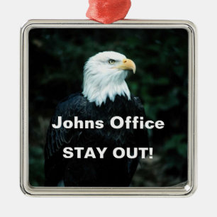 Bald Eagle Stay Out Door Hanger Ornament