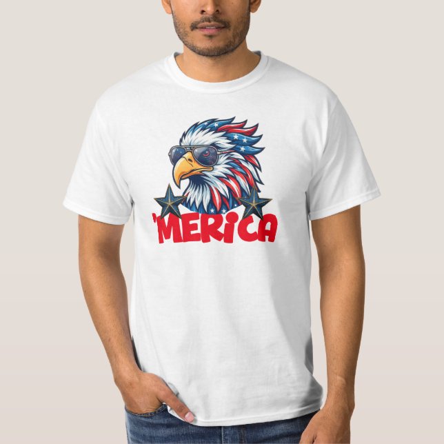 Bald Eagle Sunglasses 'Merica T-Shirt (Front)