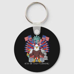 Bald Eagle Throne 4th Of July USA Patriotic Boys K Keychain