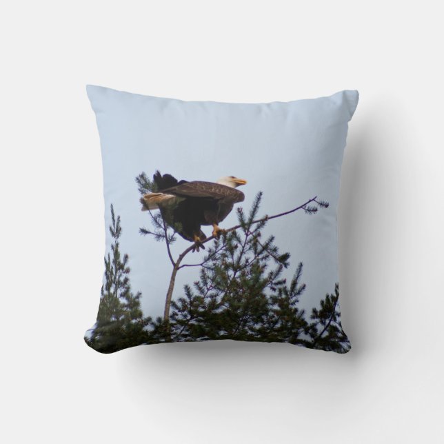 Bald Eagle Throw Pillow (Front)