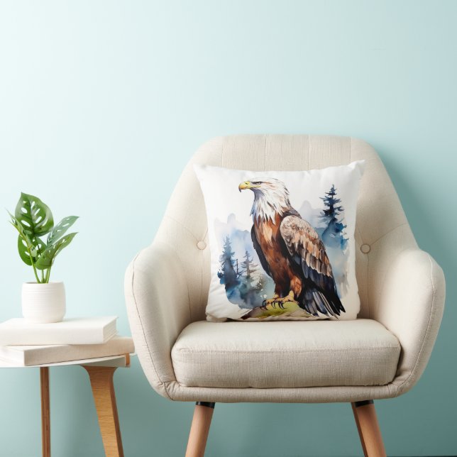 Bald Eagle Throw Pillow (Chair)