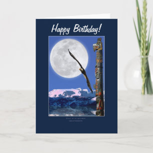 Bald Eagle, Totem Pole & Super Moon Birthday Cards