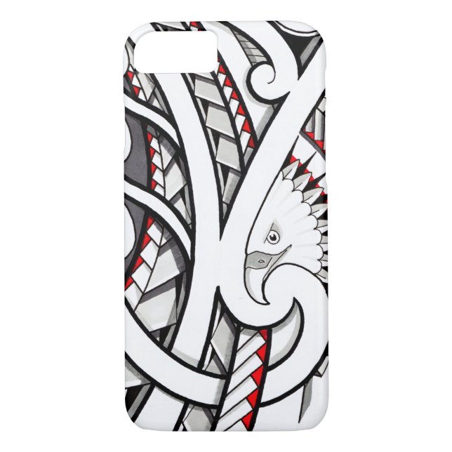 Bald eagle tribal tattoo design in red Case-Mate iPhone case (Back)