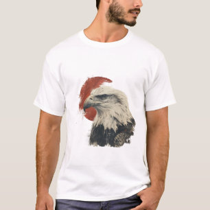 Bald Eagle Ukiyo-e, Zenga, and Japanese Animal Art T-Shirt