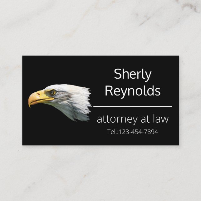 Bald Eagle unique customizable Business Card (Front)