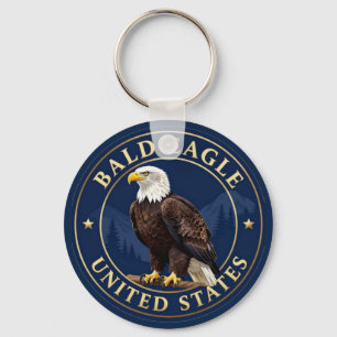 🦅 Bald Eagle United States Wildlife Keychain