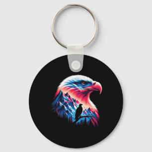 Bald Eagle Us Flag 4th Of July Patriotic Conceptua Keychain