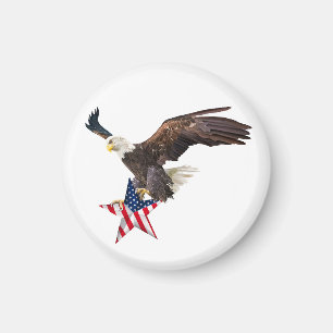 Bald eagle US flag Magnet