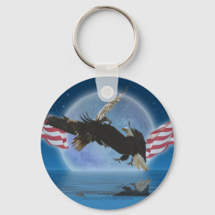 BALD EAGLE & US FLAG Patriot Series Keychain
