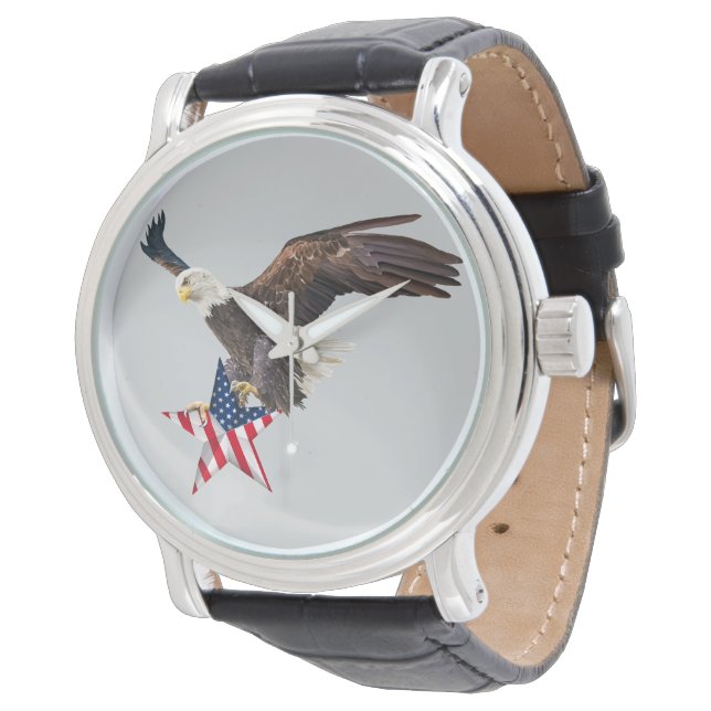 Bald eagle US flag Watch (Angled)
