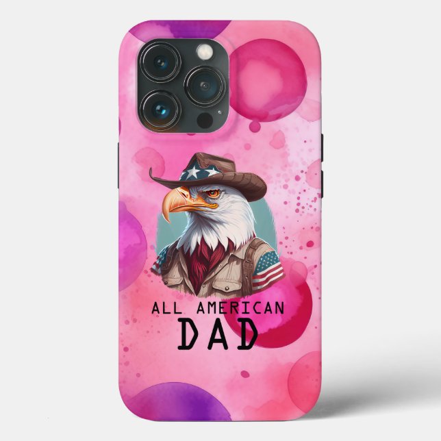 Bald Eagle USA 4th of July gift fo American dad Case-Mate iPhone Case (Back)